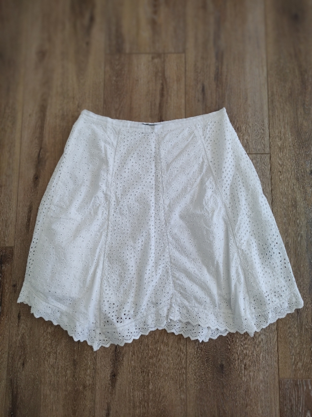 Lauren Ralph Lauren Eyelet Asymmetrical White Skirt Coastal Old Money Preppy 12P